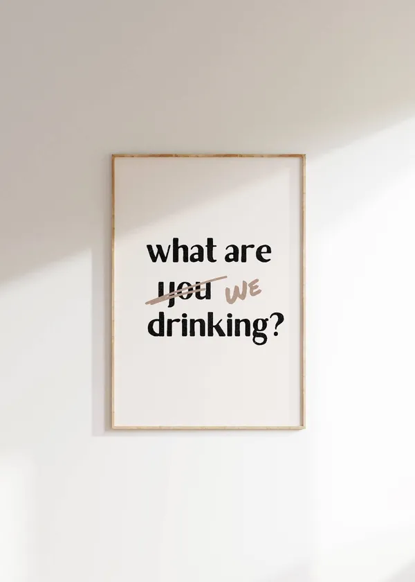 What Are We Drinking Bar Cart Typography Art Print