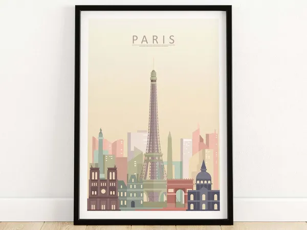 Paris Skyline Minimalist Travel Poster