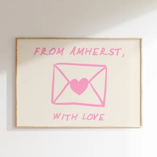 Amherst Love Letter Retro Heart Art Print