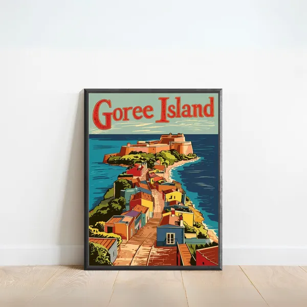Goree Island Vintage Travel Poster, Senegal Travel Poster