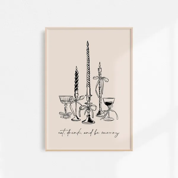 Coquette Christmas Dining Decor Art Print