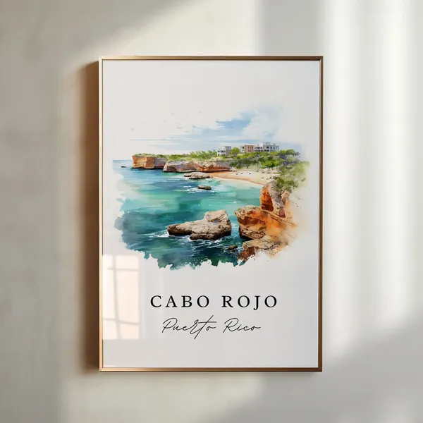 Cabo Rojo Puerto Rico Custom Text Art Print