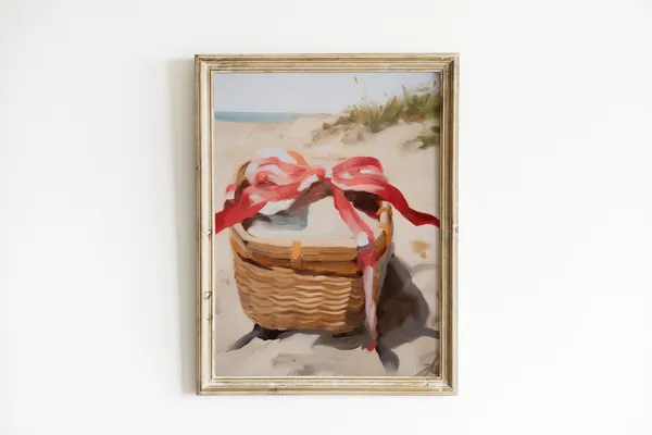 Preppy Vintage Coastal Beach House Art Print