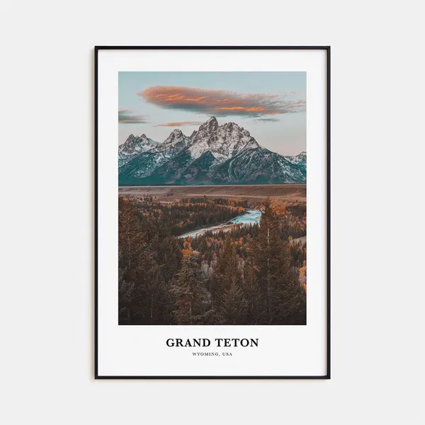 Grand Teton National Park Travel Poster, Wyoming USA
