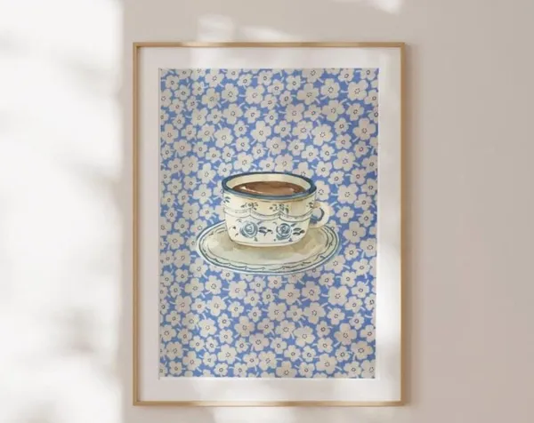 Coffee With Grandma Vintage Watercolor Art Print