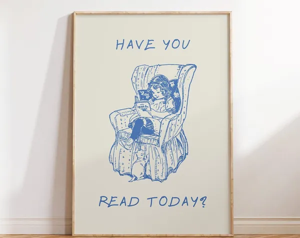 Have You Read Today Vintage Book Art Print