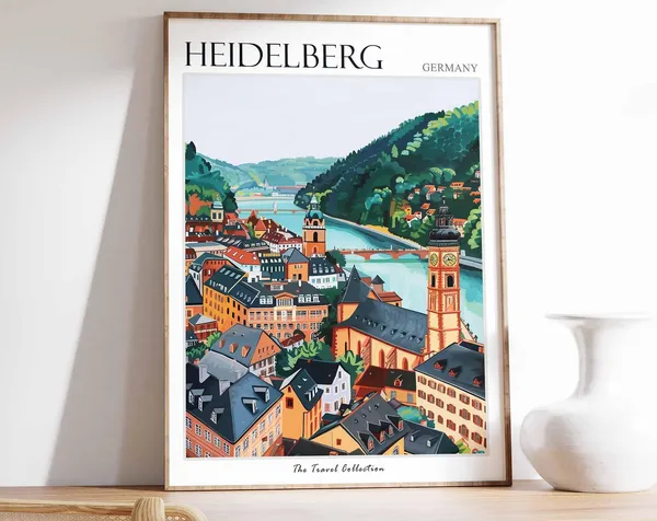 Heidelberg Travel Poster, Germany Wall Art Print