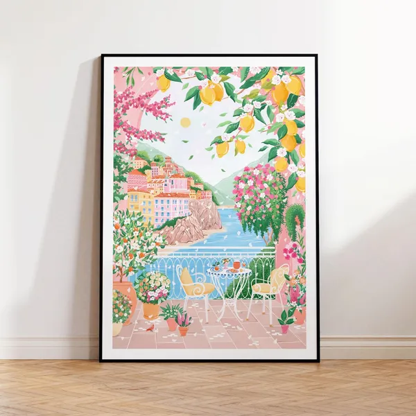 Atrani Amalfi Coast Travel Poster, Italy Wall Art
