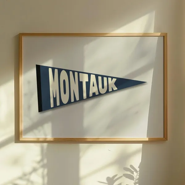 Montauk Vintage Pennant Flag Travel Poster