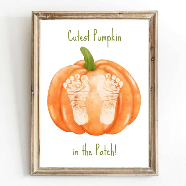 My First Autumn Keepsake Footprint Art Print