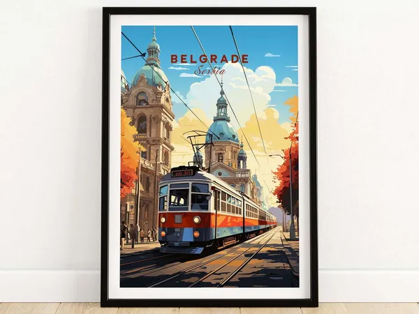 Belgrade Travel Poster, Personalized Wall Art