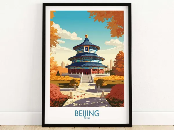 Beijing Travel Poster, Home Decor Art Print