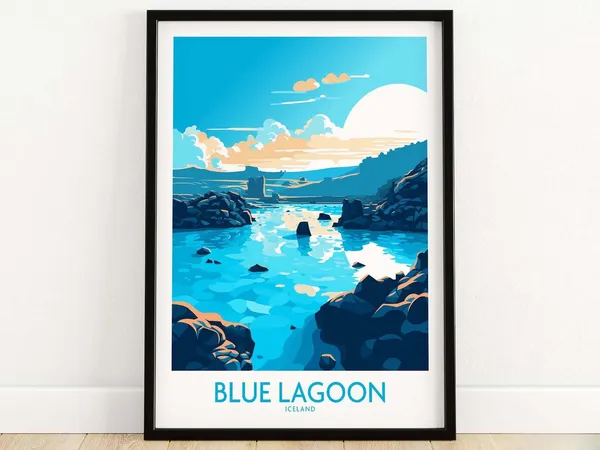 Blue Lagoon Iceland Travel Poster, Home Decor Print
