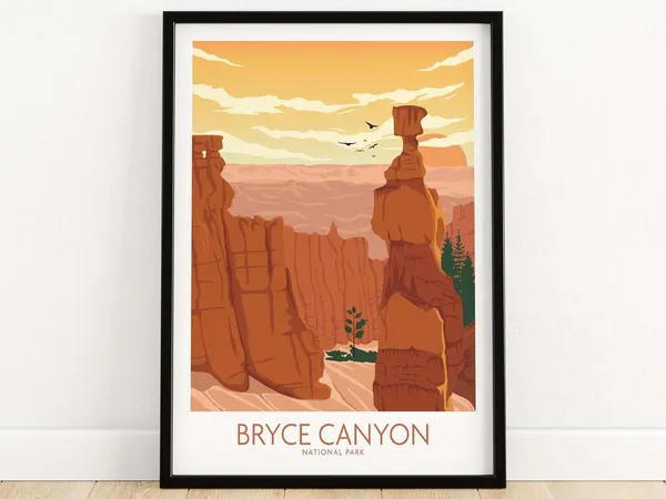 Bryce Canyon National Park Travel Poster Art Print