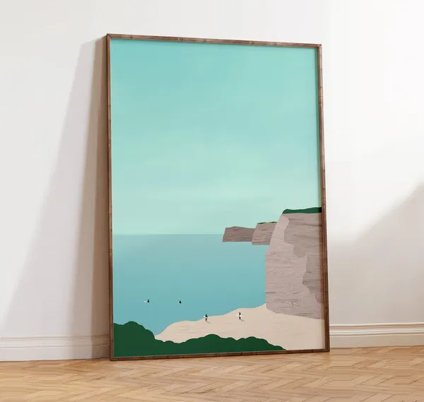 Algarve Minimalist Travel Poster, Coastal Art Print