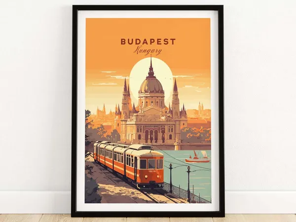 Budapest Travel Poster Print, European City View