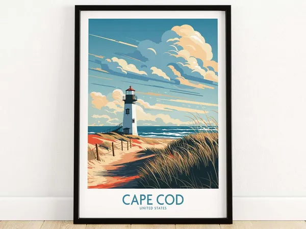 Cape Cod Travel Poster, Home Decor Art Print