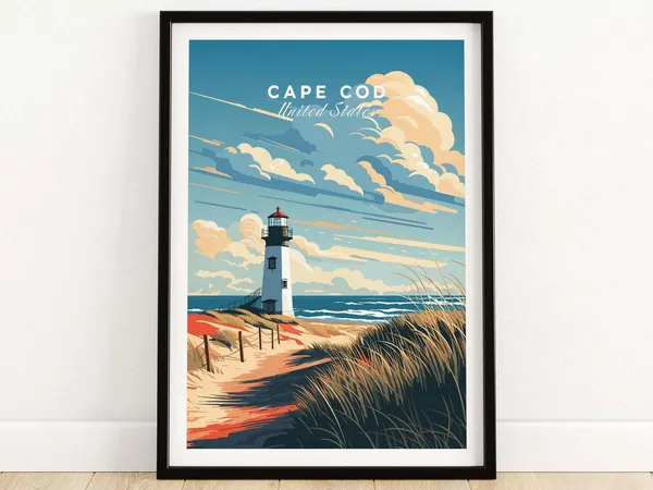 Cape Cod Travel Poster, Personal Wall Art Print