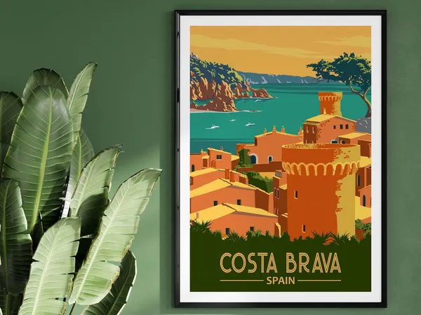 Costa Brava Travel Poster, Spanish Home Decor