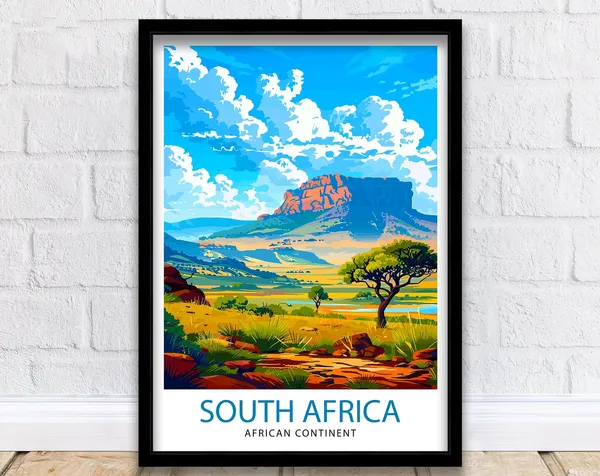 South Africa Travel Poster, World Cultural Art