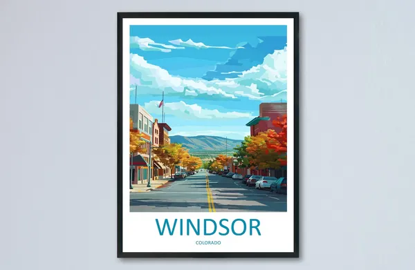 Windsor Colorado Travel Poster, Home Decor Wall Art