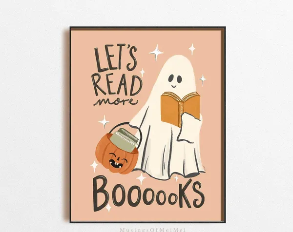 Halloween Read More Books Classroom Wall Art Print