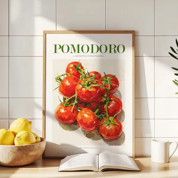 Tomato Poster, Vintage Italian Kitchen Art Print