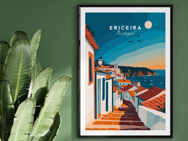 Ericeira Portugal Minimalist Travel Poster Print