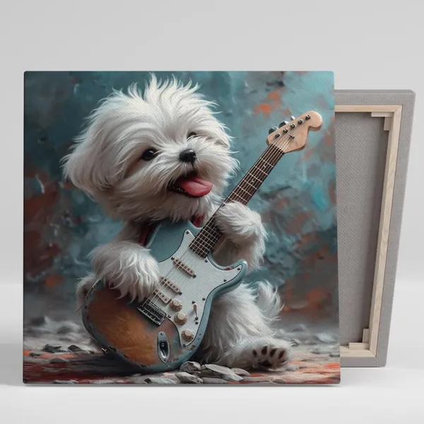 Maltese Whimsical Animal Music Decor Art Print