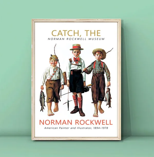 Norman Rockwell Fishing Children Art Print