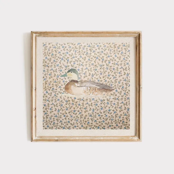Vintage Mallard Duck Art Print, Nursery Decor