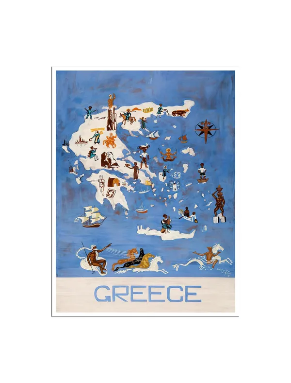 Greek Traveler Vintage Travel Poster Print