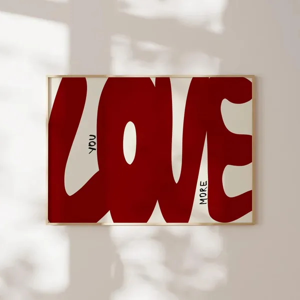 Love You Retro Art Print, Apartment Wall Decor