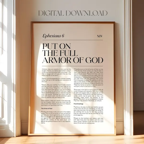 Ephesians 6 Armor of God Bible Verse Wall Art