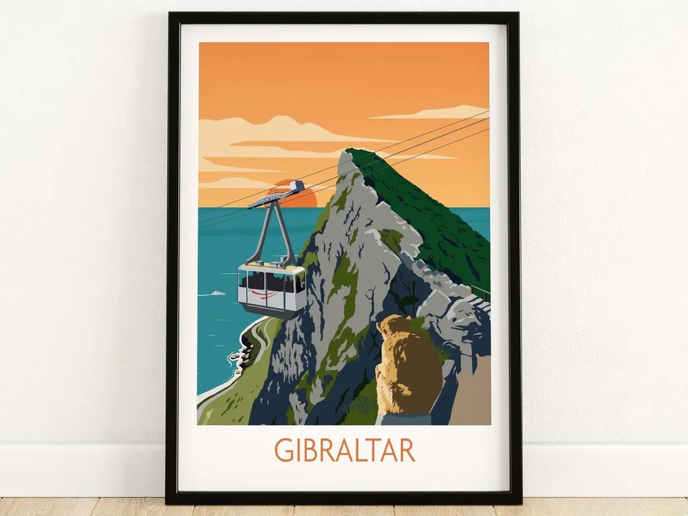 Gibraltar Travel Poster, Wall Art Print