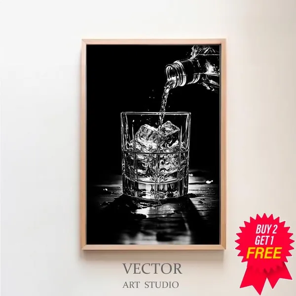 Whisky Poster, Vintage English Pub Bar Decor