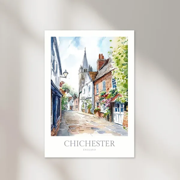 Chichester England Watercolor Poster Print