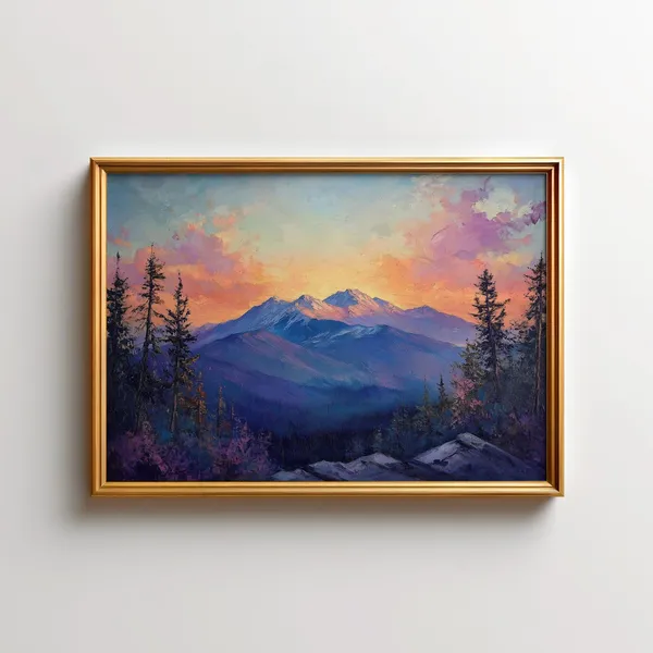 White Mountain National Forest Sunset Landscape Art Print