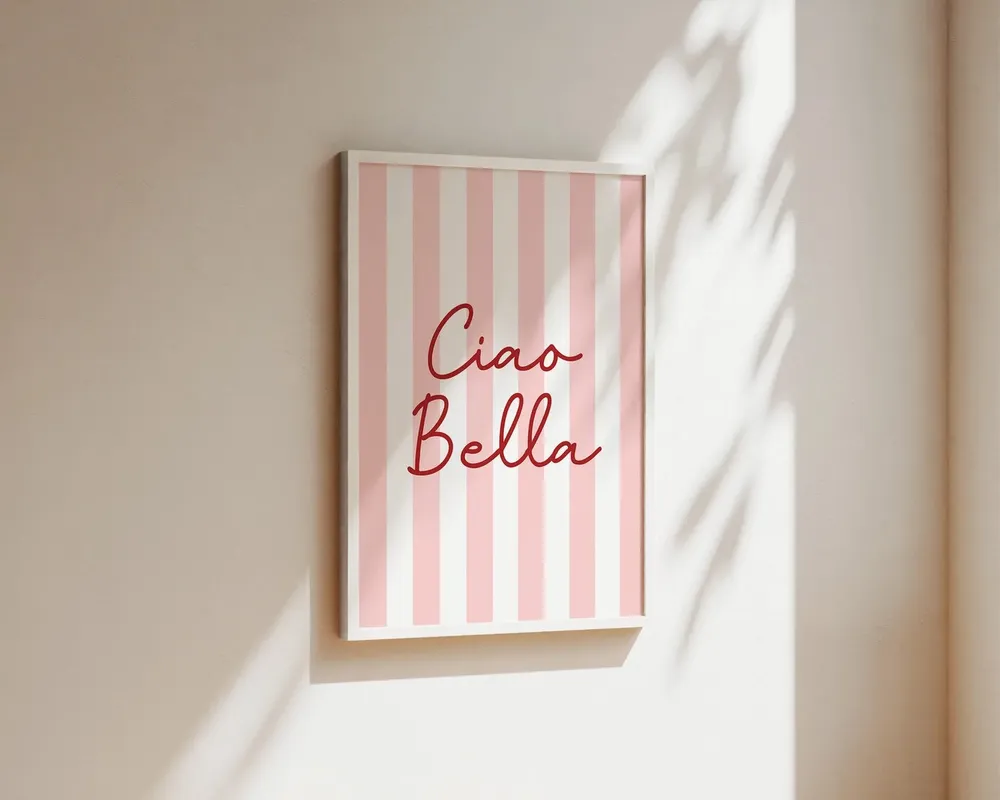 Ciao Bella Italian Quote Typography Art Print - Image 2