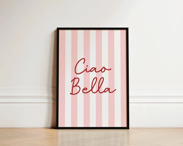 Ciao Bella Italian Quote Typography Art Print