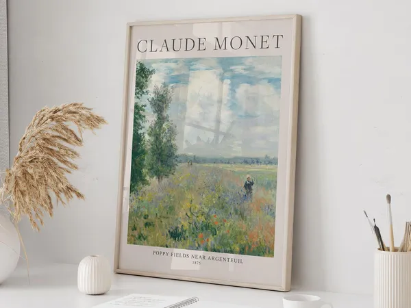 Claude Monet Poppy Fields Near Argenteuil, Poster