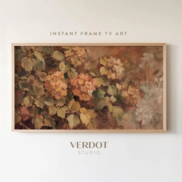 Fall Flowers Autumn Hydrangea Botanical Art Print