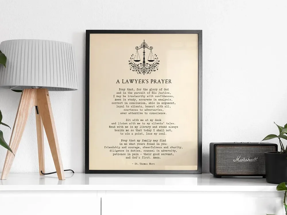 St Thomas More Lawyer Prayer, Legal Office Art Print - Image 2