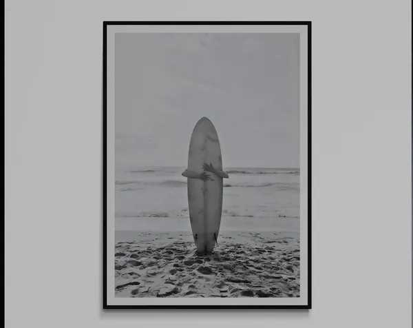 Black And White Surf Photography Art Print