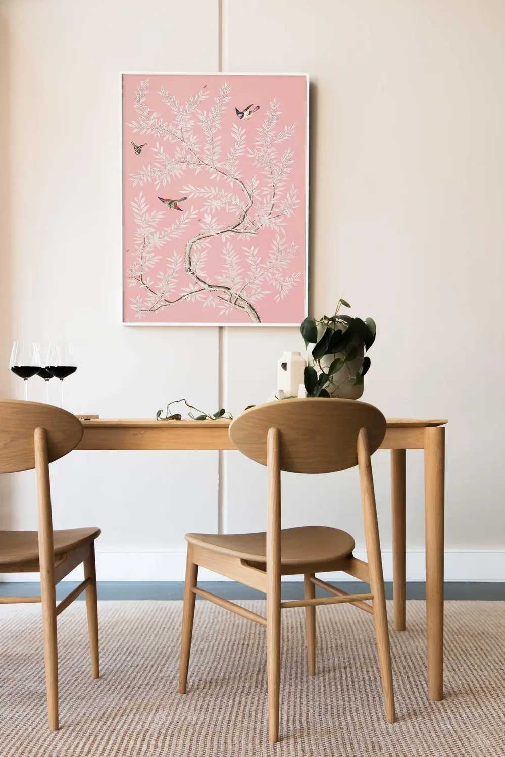 Pink Chinoiserie Vintage Asian Art Print - Image 2