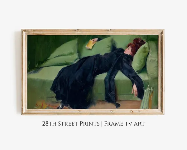 Vintage Halloween Girl by Ramon Casas, Art Print