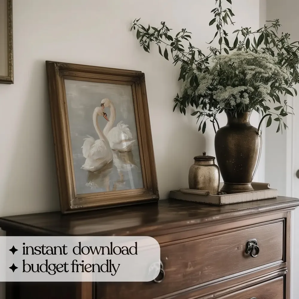 Swan Vintage Nursery Wall Art Print - Image 5