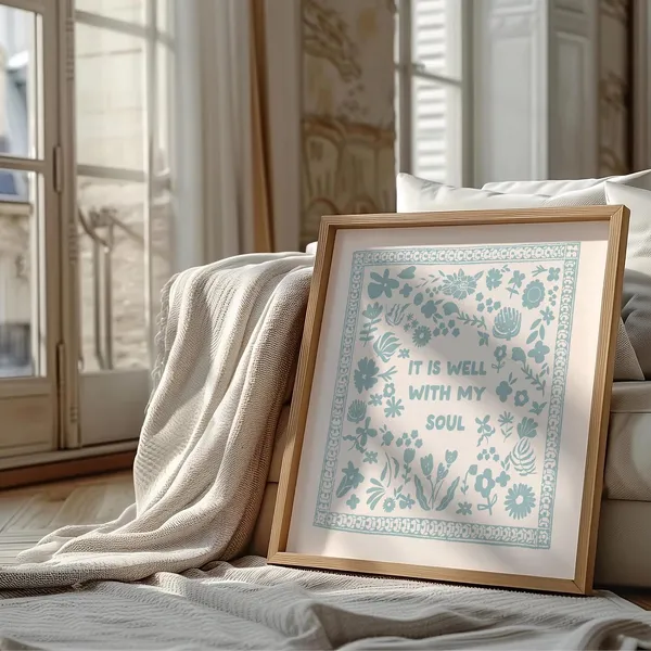 Blue It Is Well Living Room Art Print