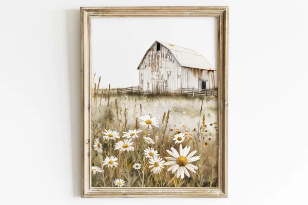 Vintage Barn Print, Rustic Farmhouse Art Print
