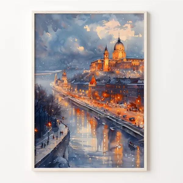 Budapest Watercolor Poster, Hungary Travel Art Print